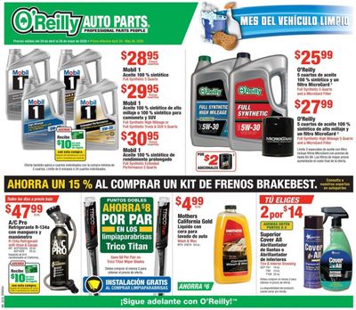 O'Reilly Auto Parts (ES) Weekly Ad & Flyer April 29 to May 26