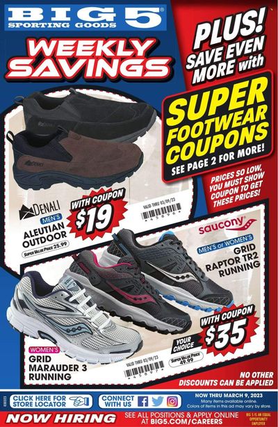 Big 5 (AZ, CA, CO, ID, NM, OR, UT, WA) Weekly Ad Flyer Specials March 3 to March 9, 2023