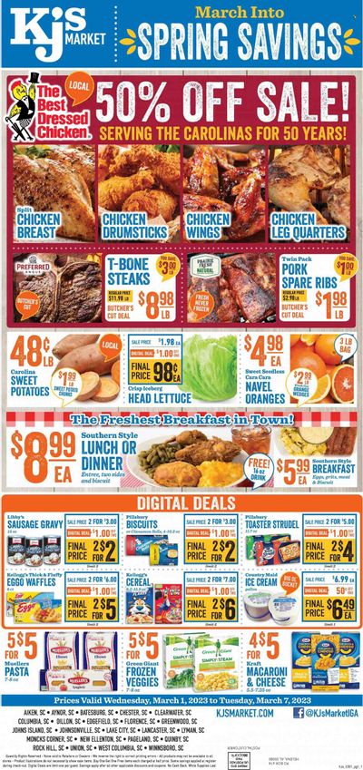 KJ´s Market (GA, SC) Weekly Ad Flyer Specials March 1 to March 7, 2023