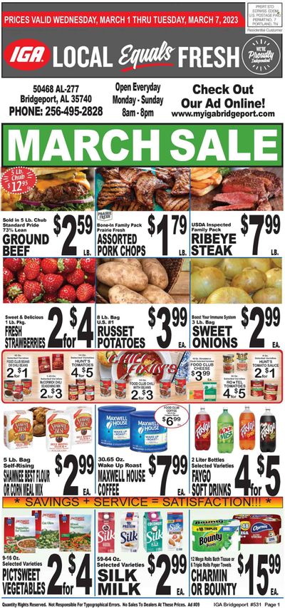 IGA (50) Weekly Ad Flyer Specials March 1 to March 7, 2023
