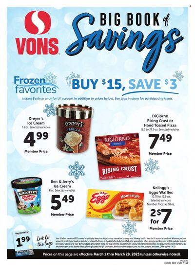 Vons (CA) Weekly Ad Flyer Specials March 1 to March 28, 2023