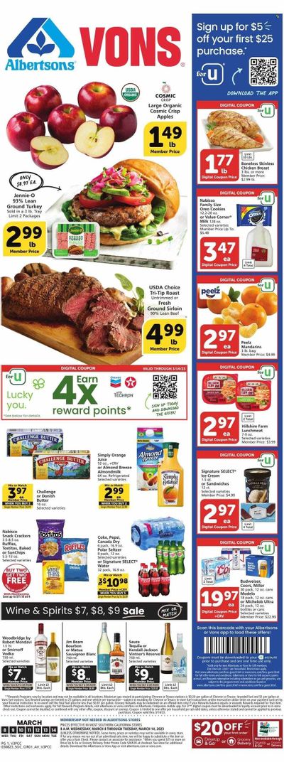 Vons (CA) Weekly Ad Flyer Specials March 8 to March 14, 2023
