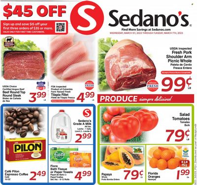 Sedano's (FL) Weekly Ad Flyer Specials March 1 to March 7, 2023
