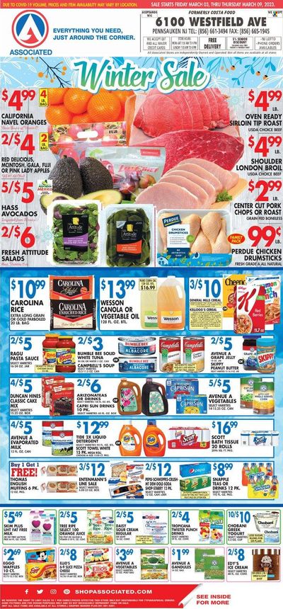 Associated Supermarkets (NY) Weekly Ad Flyer Specials March 3 to March 9, 2023