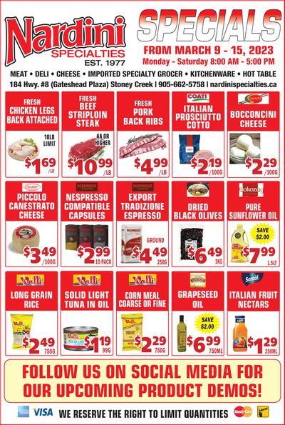 Nardini Specialties Flyer March 9 to 15