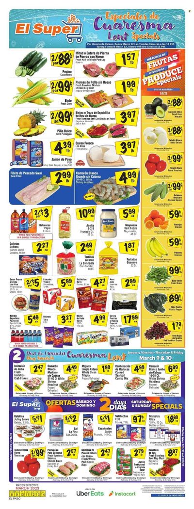 El Super (TX) Weekly Ad Flyer Specials March 8 to March 14, 2023