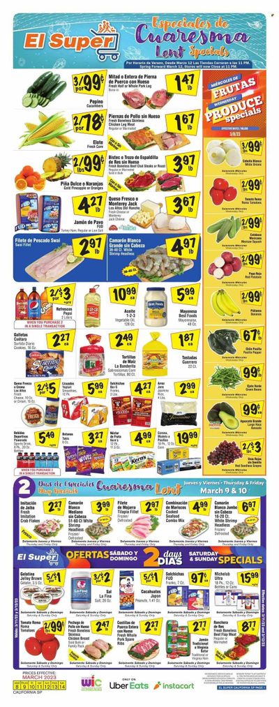 El Super (CA) Weekly Ad Flyer Specials March 8 to March 14, 2023