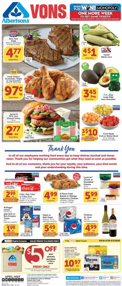 Vons Weekly Ad & Flyer April 29 to May 5