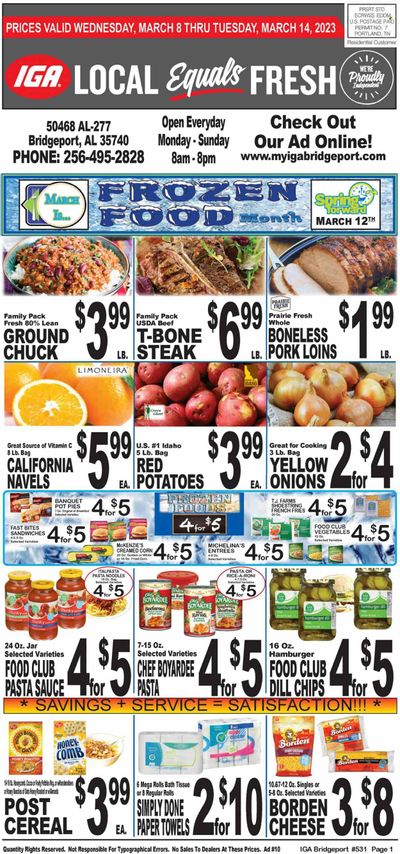 IGA (50) Weekly Ad Flyer Specials March 8 to March 14, 2023