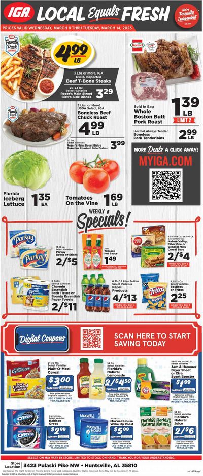 IGA (AL) Weekly Ad Flyer Specials March 8 to March 14, 2023