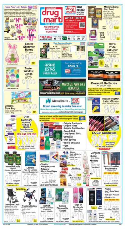 Discount Drug Mart (OH) Weekly Ad Flyer Specials March 15 to March 21, 2023