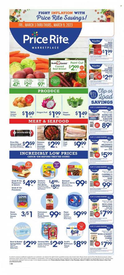 Price Rite (CT, MA, MD, NH, NJ, NY, PA, RI) Weekly Ad Flyer Specials March 3 to March 9, 2023