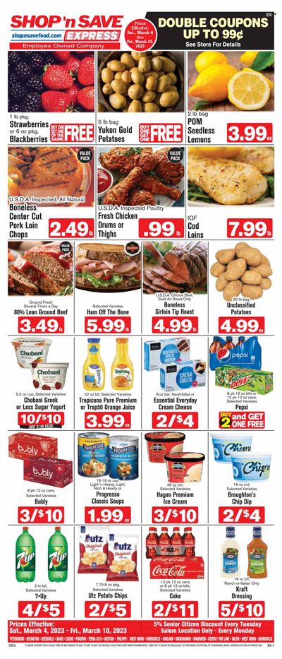 Shop ‘n Save Express (MD, PA, WV) Weekly Ad Flyer Specials March 4 to March 10, 2023