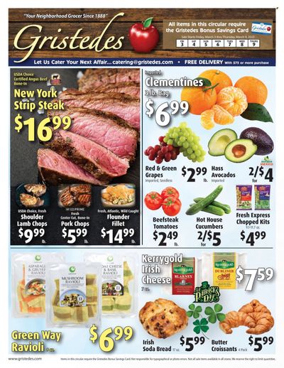 Gristedes (NY) Weekly Ad Flyer Specials March 3 to March 9, 2023
