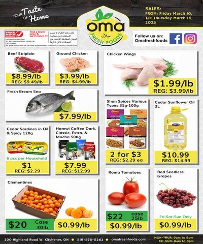 Oma Fresh Foods Flyer March 10 to 16