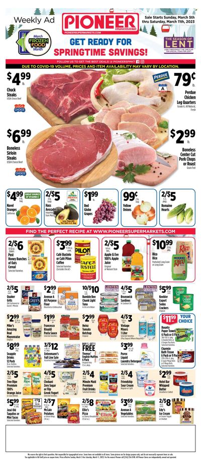 Pioneer Supermarkets (NJ, NY) Weekly Ad Flyer Specials March 5 to March 11, 2023