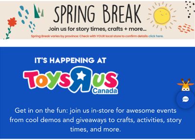 Toys R Us Canada FREE In-Store Spring Break Event