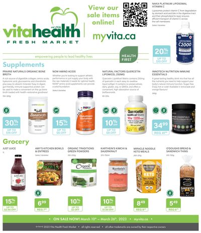 Vita Health Fresh Market Flyer March 10 to 26