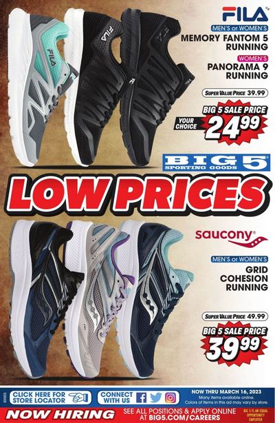 Big 5 (AZ, CA, CO, ID, NM, OR, UT, WA) Weekly Ad Flyer Specials March 10 to March 16, 2023