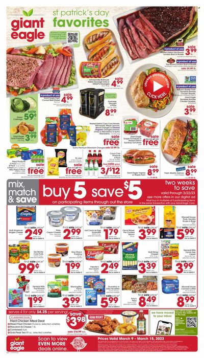 Giant Eagle (OH, PA) Weekly Ad Flyer Specials March 9 to March 15, 2023