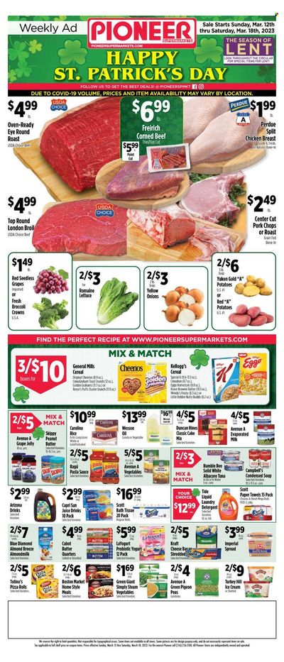 Pioneer Supermarkets (NJ, NY) Weekly Ad Flyer Specials March 12 to March 18, 2023
