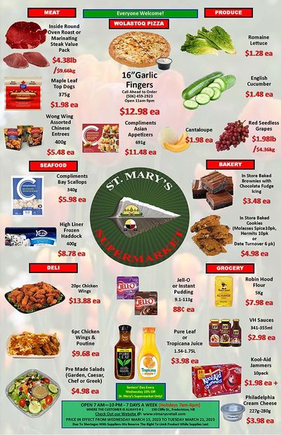 St. Mary's Supermarket Flyer March 15 to 21