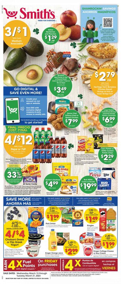 Smith's (AZ, ID, MT, NM, NV, UT, WY) Weekly Ad Flyer Specials March 15 to March 21, 2023