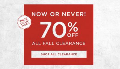Tip Top Canada Now or Never Sale: Save 70% OFF ALL Fall Clearance + Up to 70% OFF Sale