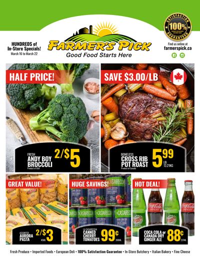 Farmer's Pick Flyer March 16 to 22