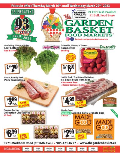 The Garden Basket Flyer March 16 to 22