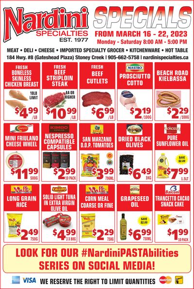 Nardini Specialties Flyer March 16 to 22