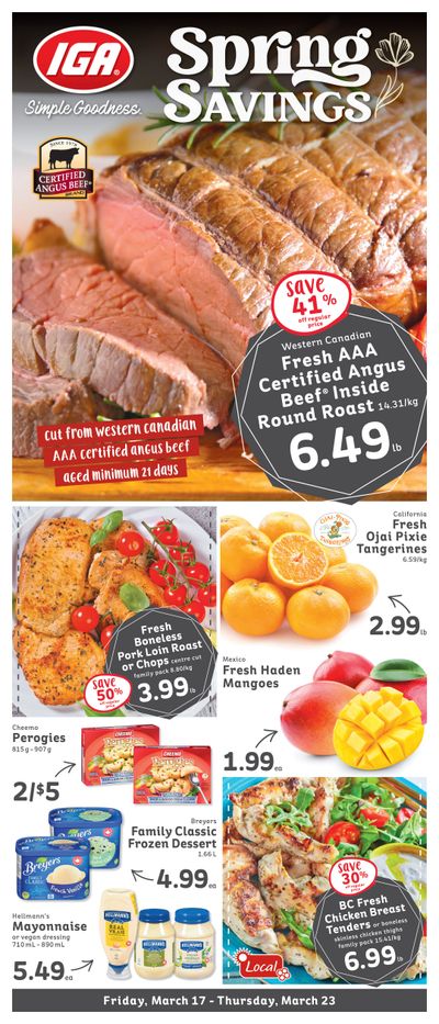IGA Stores of BC Flyer March 17 to 23