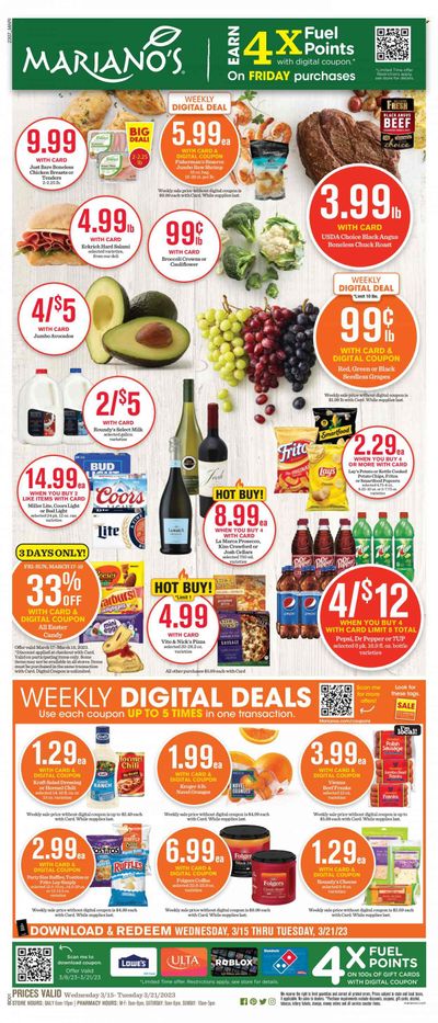 Mariano’s (IL) Weekly Ad Flyer Specials March 15 to March 21, 2023