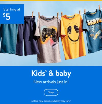 Walmart Canada Deals Centre and Sales: New Kids’ & Baby Apparel Starting at $5 + Save Up to 70% OFF Many Items