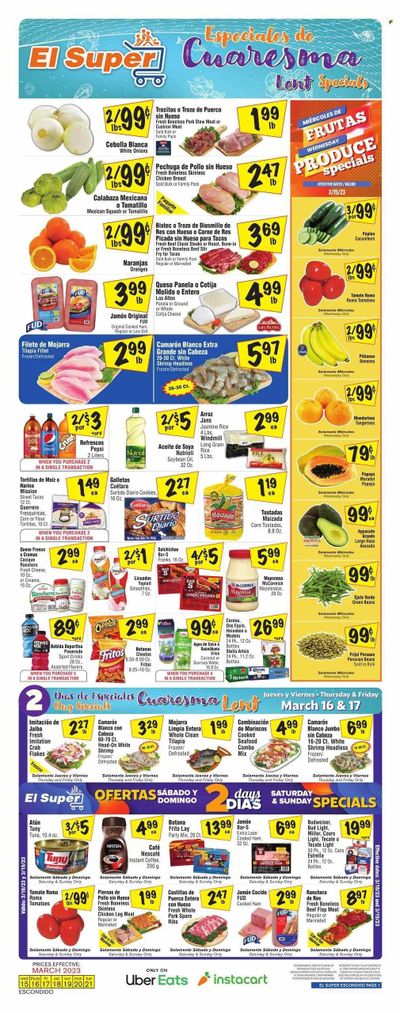 El Super (CA) Weekly Ad Flyer Specials March 15 to March 21, 2023