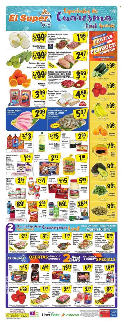 El Super (CA) Weekly Ad Flyer Specials March 15 to March 21, 2023