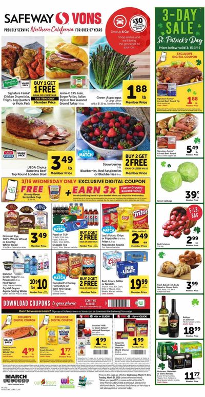 Safeway (CA) Weekly Ad Flyer Specials March 15 to March 21, 2023