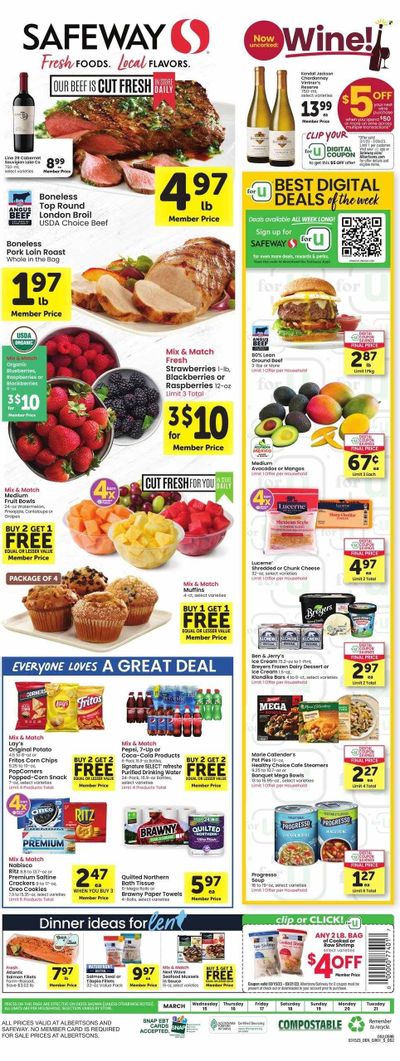 Safeway (CO) Weekly Ad Flyer Specials March 15 to March 21, 2023
