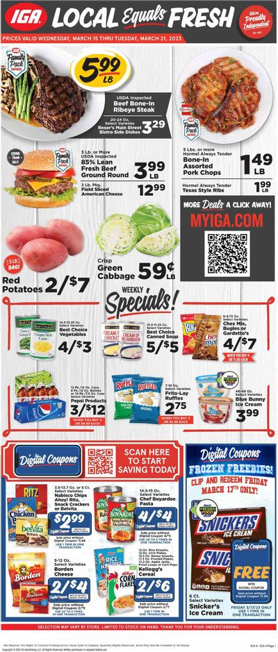 IGA (KY) Weekly Ad Flyer Specials March 15 to March 21, 2023