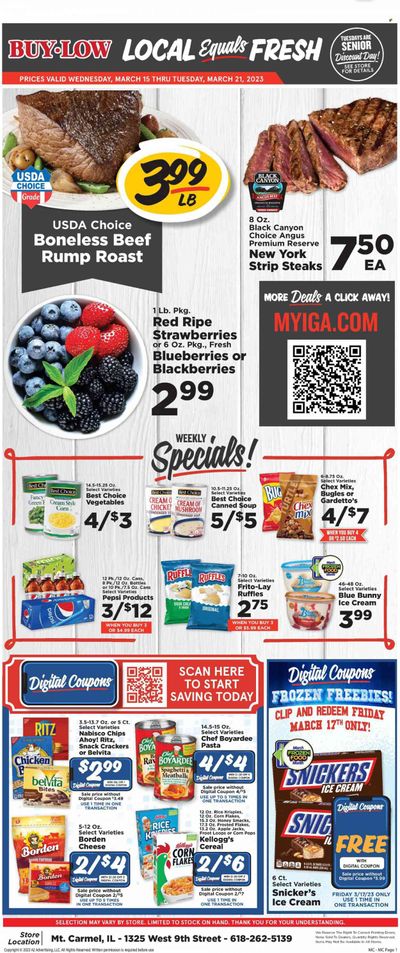 IGA (IL) Weekly Ad Flyer Specials March 15 to March 21, 2023