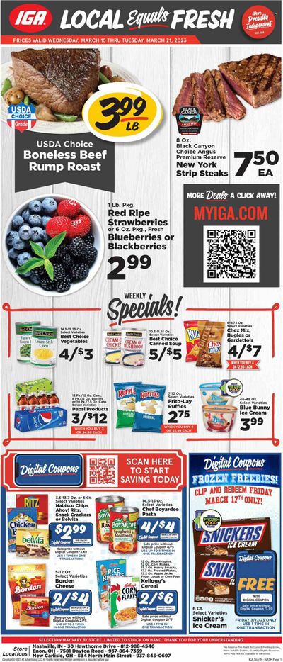 IGA (IN) Weekly Ad Flyer Specials March 15 to March 21, 2023