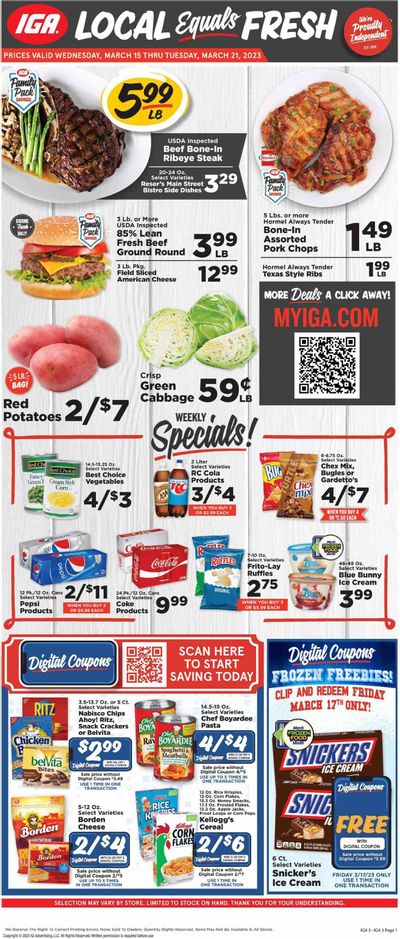 IGA (KY) Weekly Ad Flyer Specials March 15 to March 21, 2023