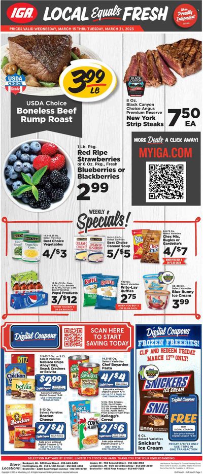 IGA (IN) Weekly Ad Flyer Specials March 15 to March 21, 2023