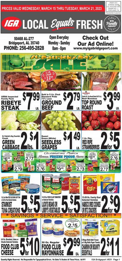 IGA (50) Weekly Ad Flyer Specials March 15 to March 21, 2023