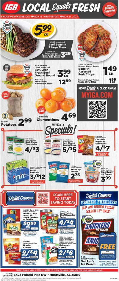 IGA (AL) Weekly Ad Flyer Specials March 15 to March 21, 2023