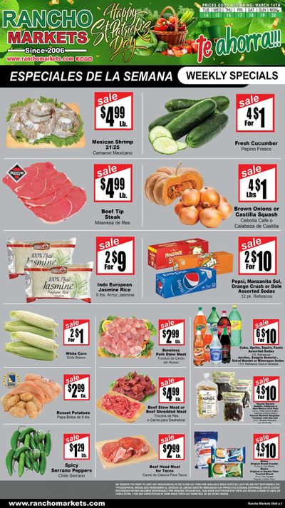 Rancho Markets (UT) Weekly Ad Flyer Specials March 14 to March 20, 2023