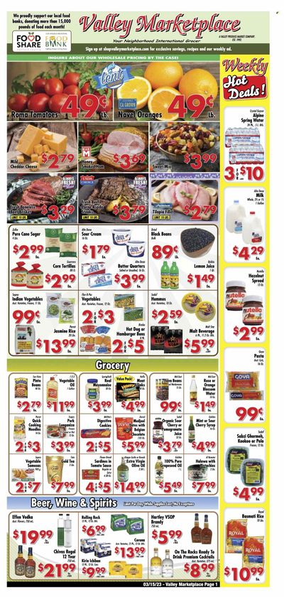 Valley Marketplace (CA) Weekly Ad Flyer Specials March 15 to March 21, 2023
