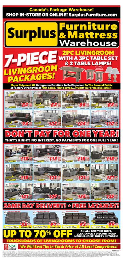 Surplus Furniture & Mattress Warehouse (Medicine Hat) Flyer March 20 to April 2
