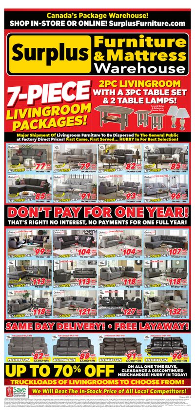 Surplus Furniture & Mattress Warehouse (Kitchener) Flyer March 20 to April 2
