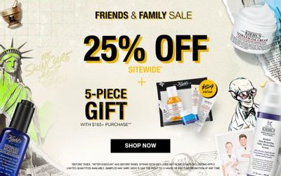 Kiehl’s Canada Friends & Family Sale: Save 25% OFF Sitewide + FREE 5-Piece Gift w/ Orders $165+
